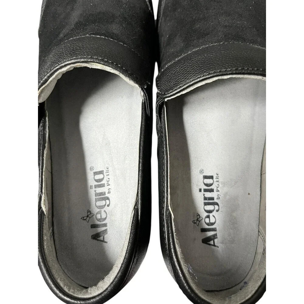 Alegria Nursing Shoes Women’s Size 9 US 39 Keli Black Suede Leather Slip On Work